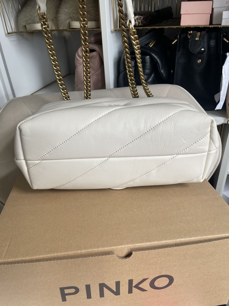 Pinko Classic Love Bag Puff skan NFC rachunek Pinko nowa torebka złota