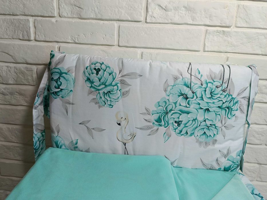 Pościel 3 elementowa 135x100 cm VELVET MIĘTA+ PEONIE MIĘTA MIMINU
