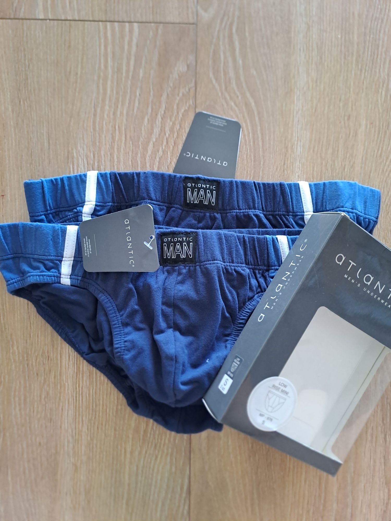 2+1 Slipy męskie Atlantic, rozmiar S, 2PACK, low rise mini