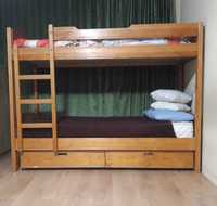 Двоярусне, дерев'яне ліжко, 190/80/150см, б/у.