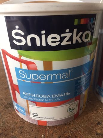 Акрилова емаль для дерева і металу Sniezka Supermal 2,5 л