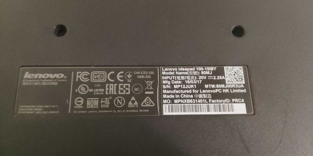 Ноутбук Lenovo ideapad 100-15IBY