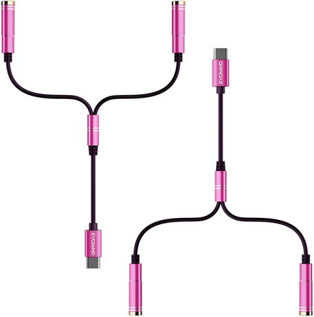 Adapter  audio USB typu C EVOMIND 2x30 CM Różowy