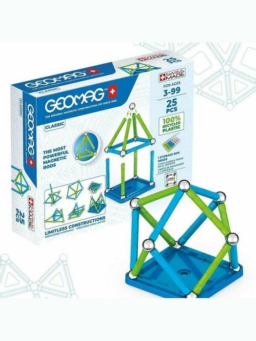 Магнітний конструктор GEOMAG Classic 25 деталей. Виробник Швейцарія