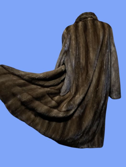 Большой размер. Длина 120см. Норковая шуба. Манто. Натуральная шуба