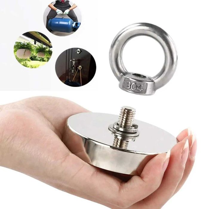 Неодимовий магніт 90мм - 350кг у корпусі із зовнішнім кільцем