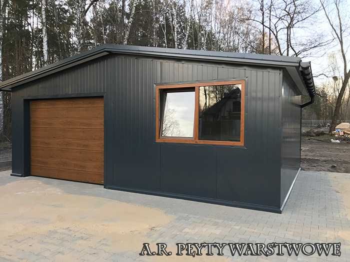 Garaż z płyty warstwowej garaż ocieplany hala przemysłowa  EPS PIR