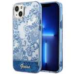 Etui Guess Porcelain Collection na iPhone 14 Plus - niebieskie