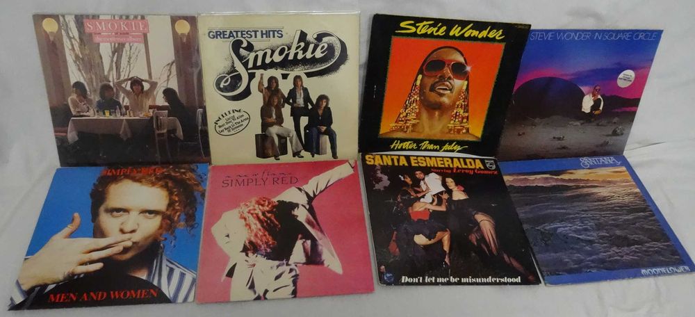 LP - Smokie,Stevie Wonder,Santana,Simply Red,Santa Esmeralda