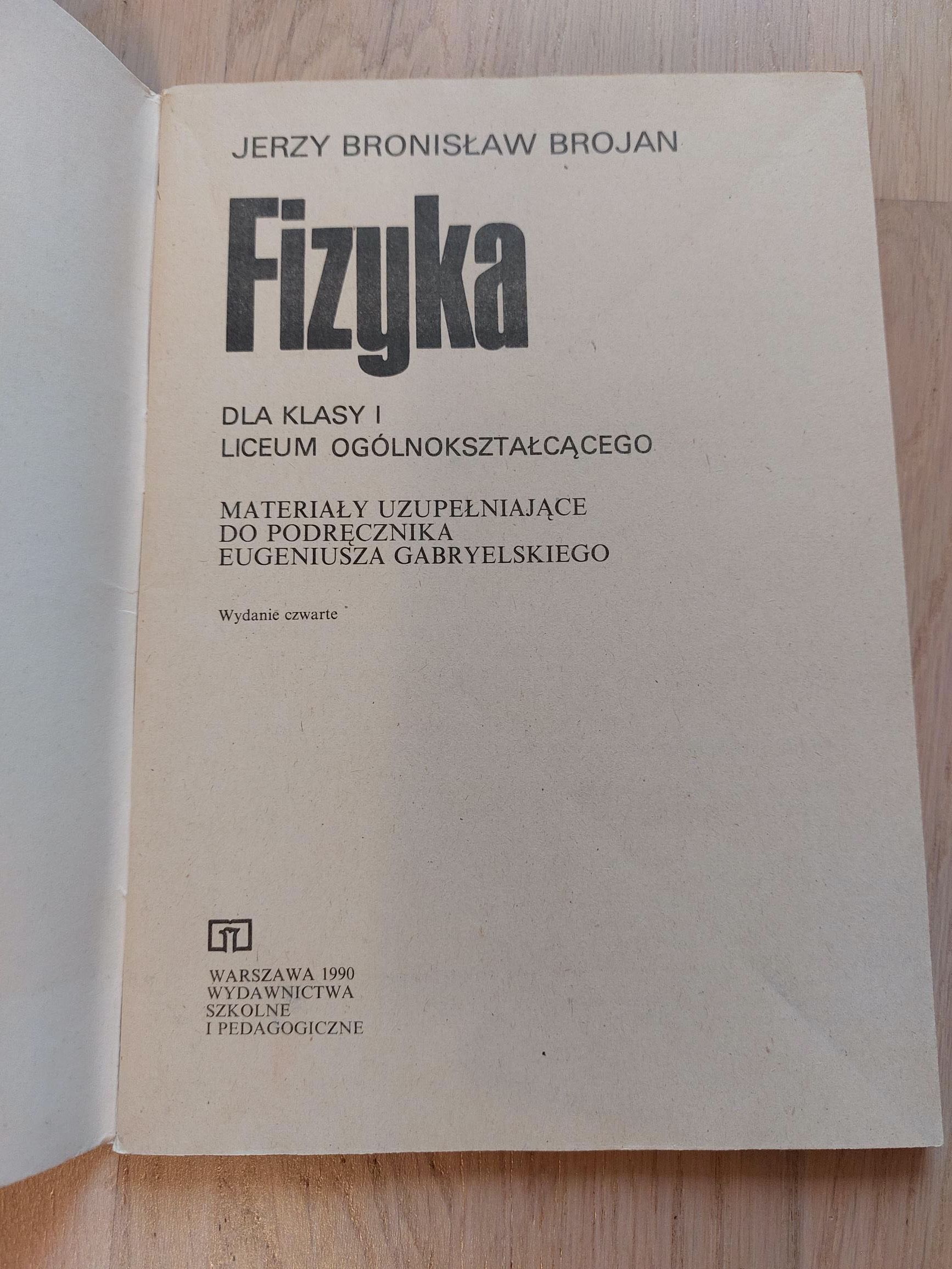 Fizyka klasa I LO, Jerzy Brojan, rok 1990