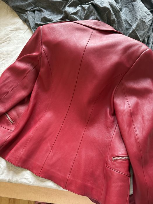 Новый Женский Кожаный пиджак, размер 46