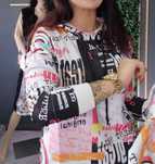 Bluza gazeta kolorowa napisy vintage ohgosh S