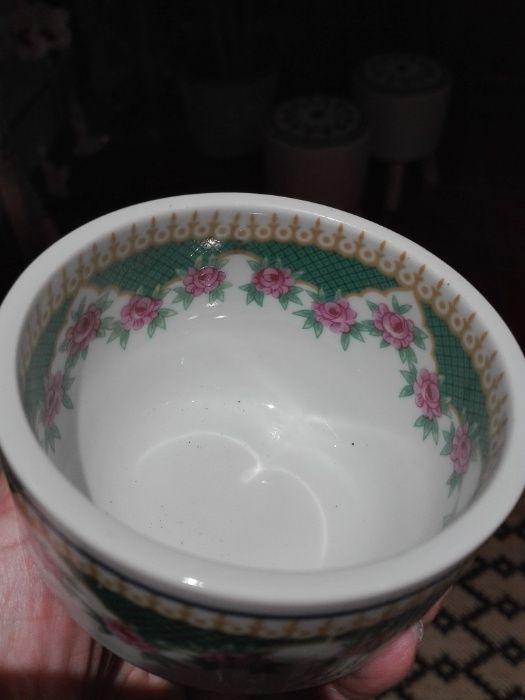 Taça com prato em porcelana
