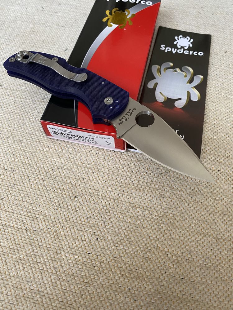 складний ніж Spyderco Native 5 Blu S110V (C41GPDBL5) Оригінал!