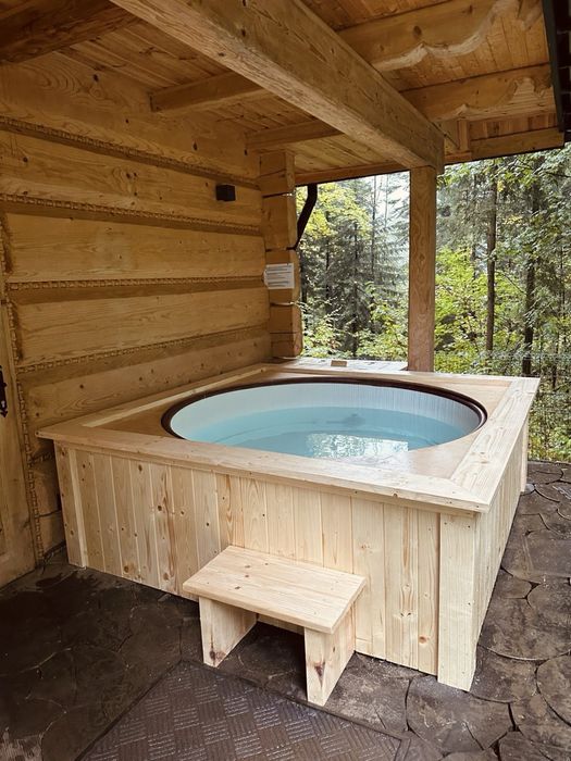 ZAKOPANE drewniany domek z bali z gorącym jacuzzi las