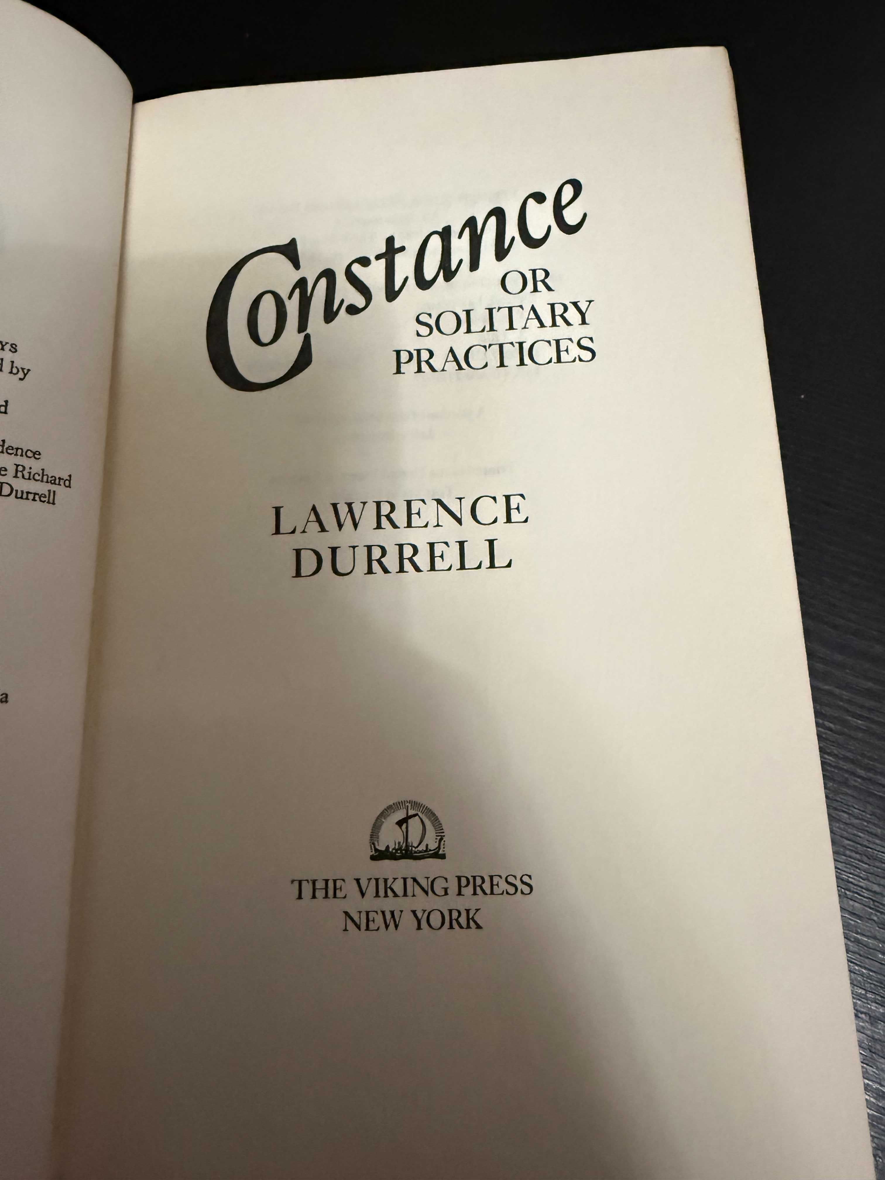 Lawrence Durrell – Constance, or Solitary Practices