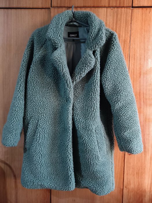 Пальто Тедді темного м'ятного кольору