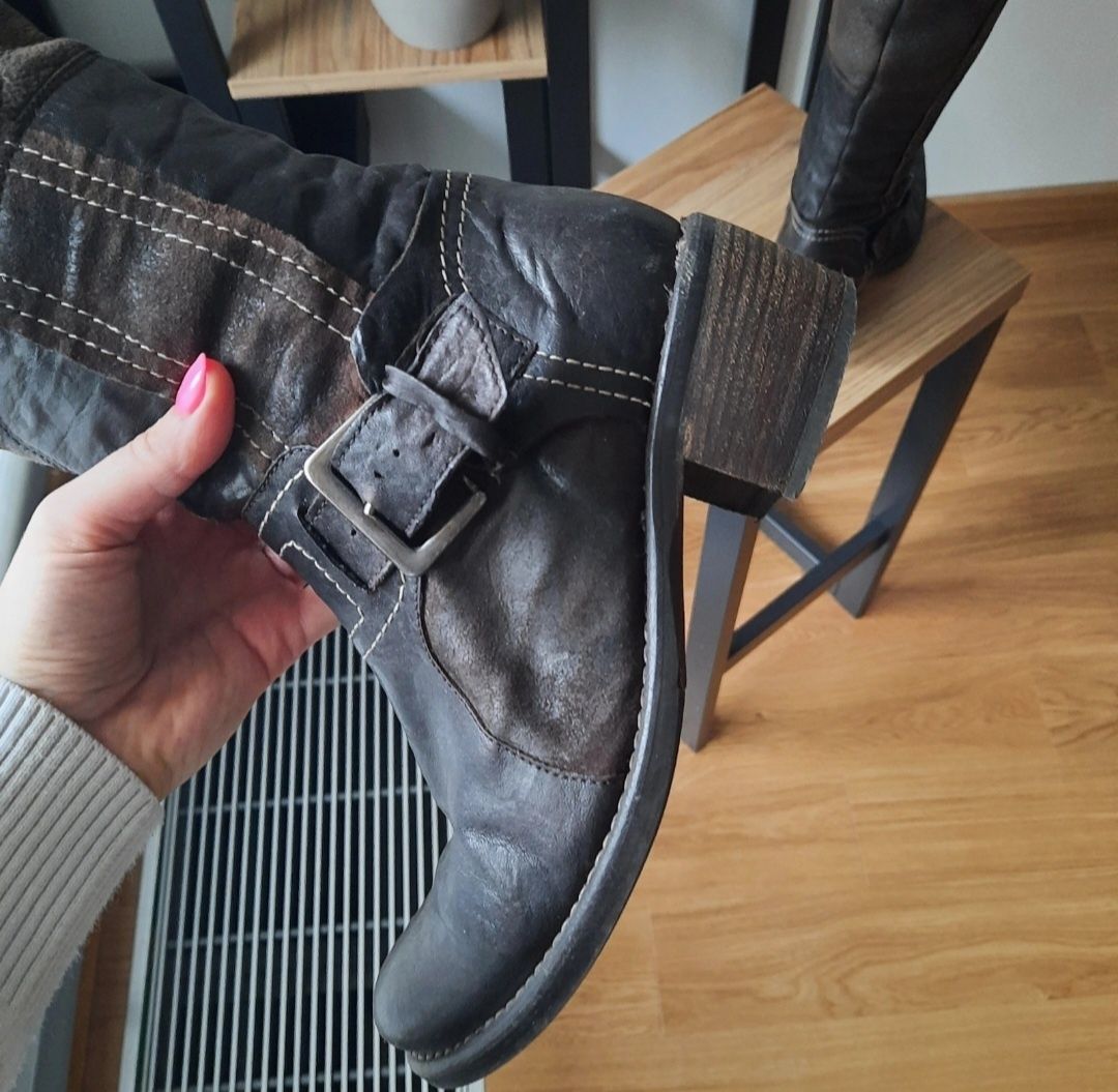 Buty Manas włoskie z futrem merynosa kozaki śniegowce