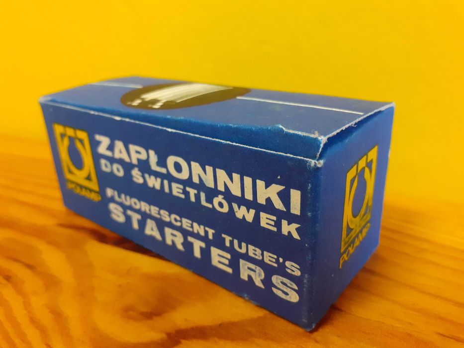 NOWE startery zapłonniki POLAM 10 szt. PRL box komplet