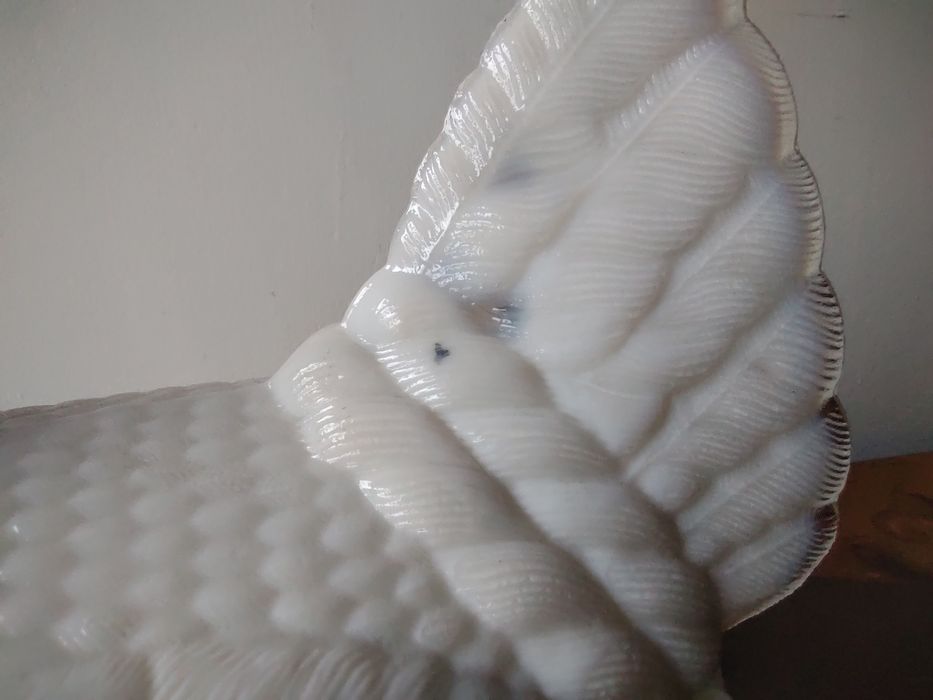 Szkło Ząbkowice kura biała 21cm kolekcja PRL