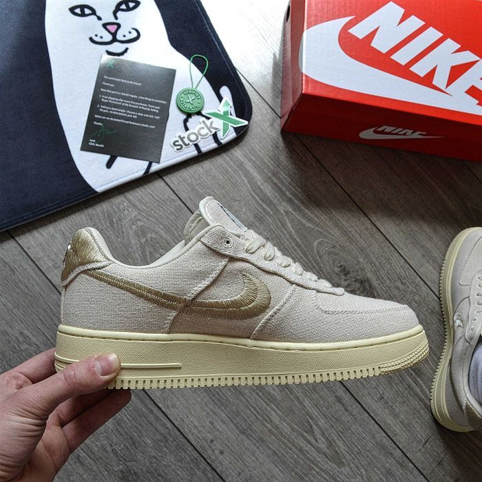 Мужские кроссовки Stussy X Nike Air Force 1 Low 'Fossil Stone' 40-45