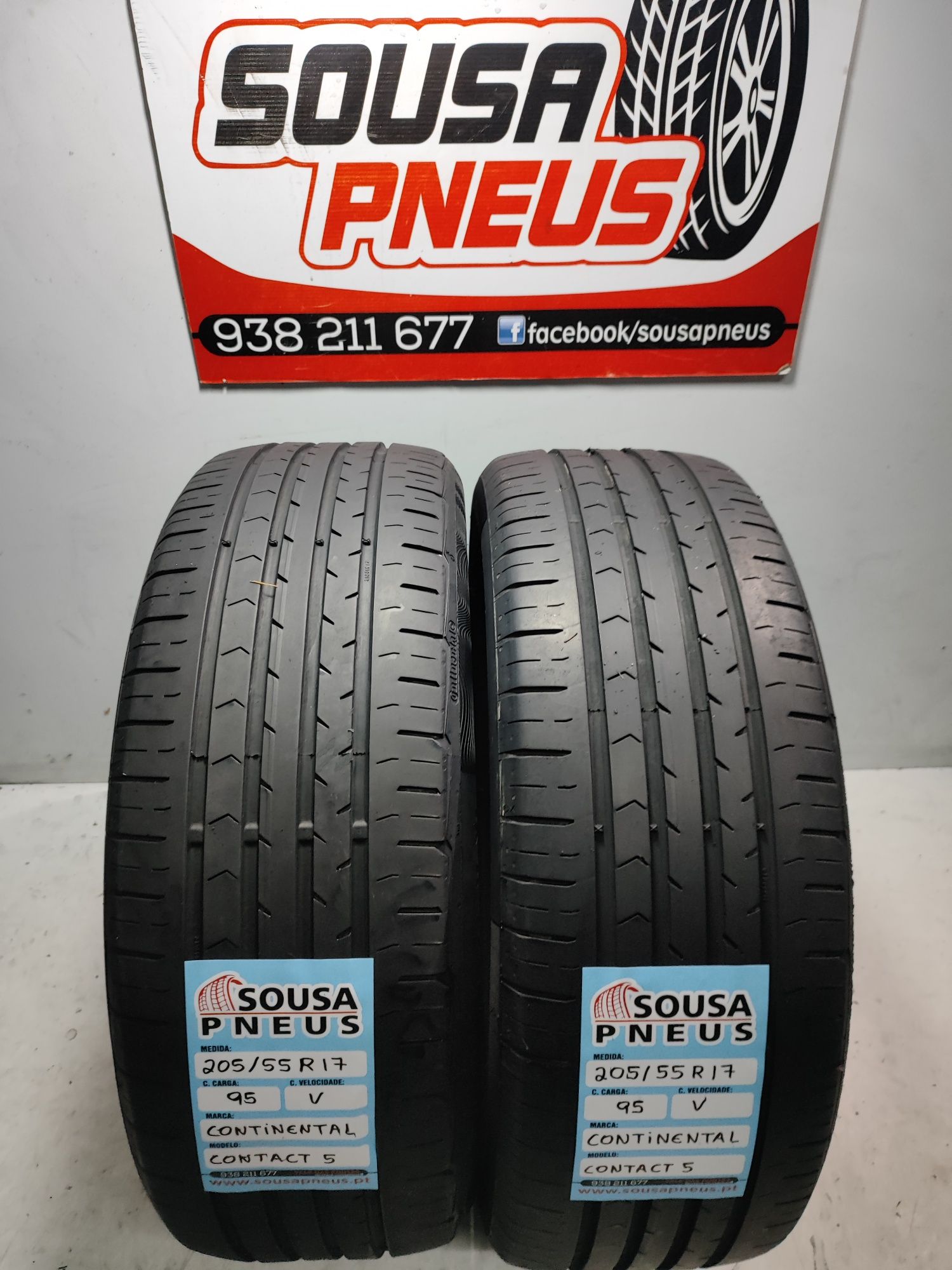 2 Pneus semi novos Continental Contact 205/55R17 95V Oferta dos Portes