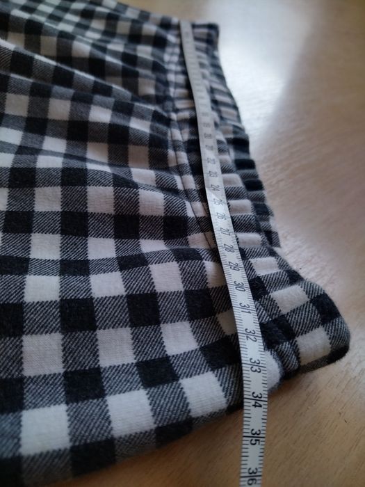 Spodnie piżamowe damskie M w kratkę ocieplane