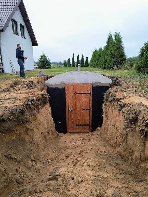 Betonowa piwniczka ogrodowa bunkier ziemianka spiżarka piwnica schron