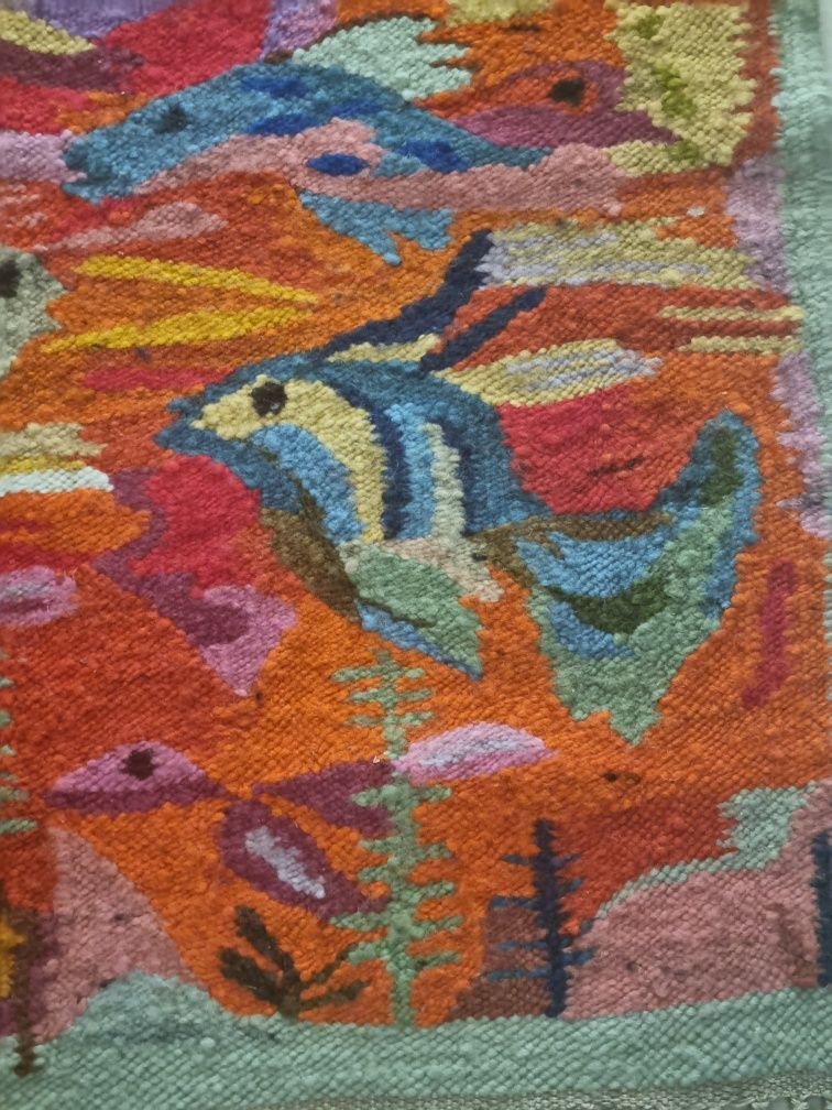 Kilim "Cepelia " lata 70-te  - "Rybki"