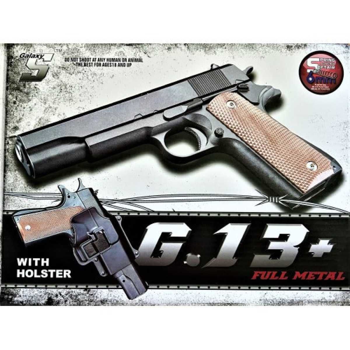 Детский Игрушечный Пистолет на пульках Galaxy Colt Черный G13+