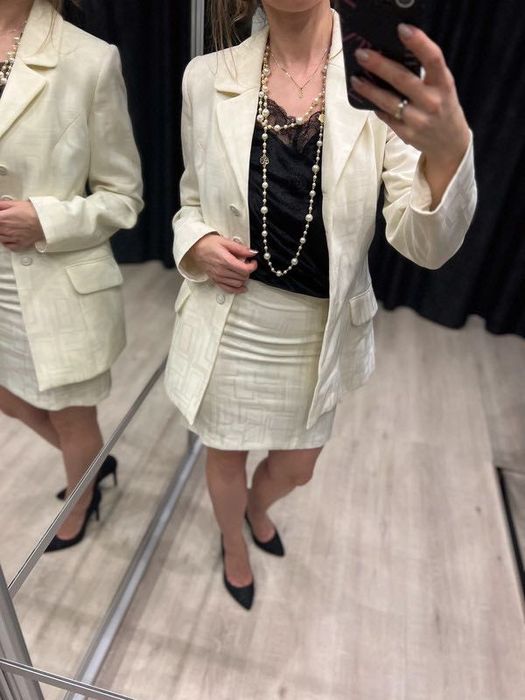 Garsonka piękny komplet zestaw marynarka i spódnica 36 S