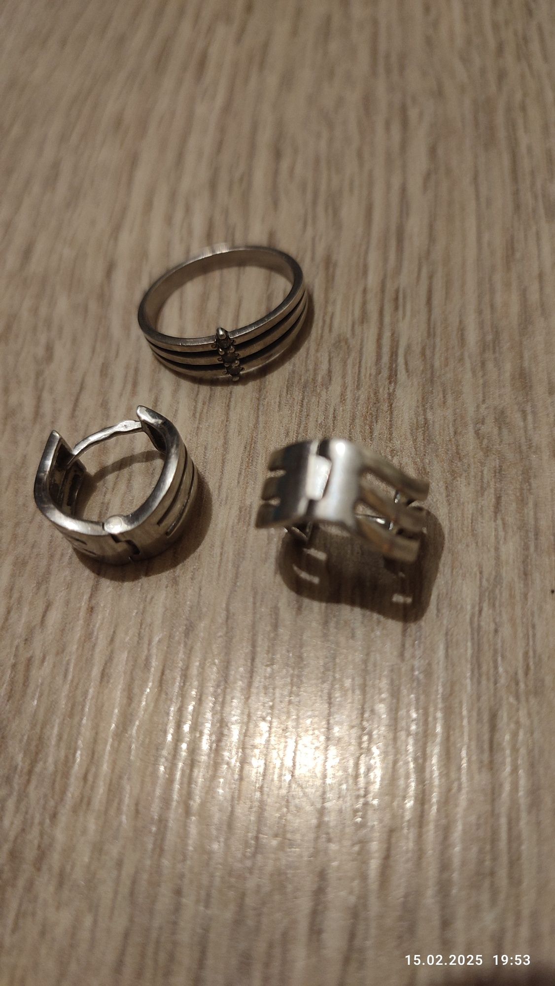 Серьги, кольцо серебро.