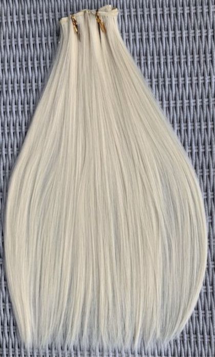 Premium Ultra włosy doczepiane, jasny blond,16 klipsów clip in ( 210 )