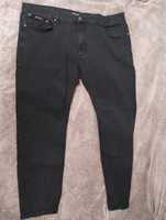 Spodnie jeansowe duże czarne bawełniane