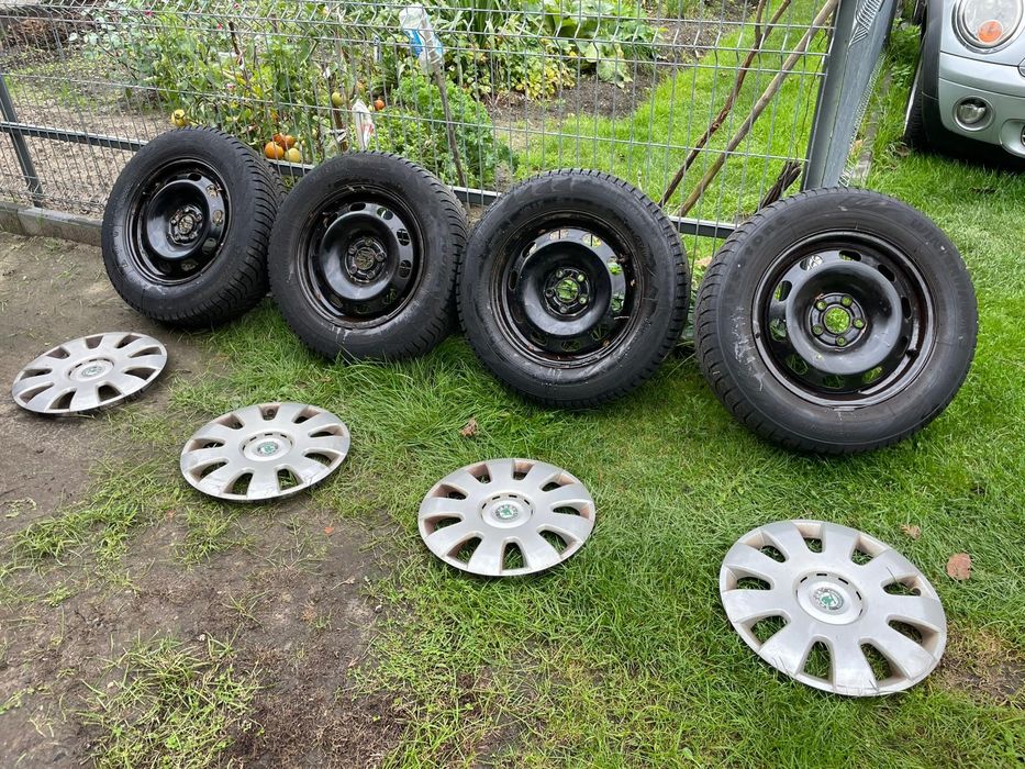 Koła felgi z oponami r15 golf octavia 5x100 195/65/15 zimowe opony