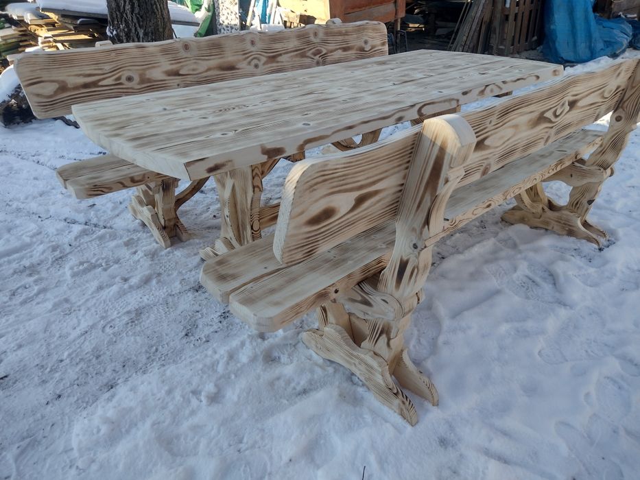 Meble ogrodowe  200 cm bieszczadzkie do altany na taras transport cała