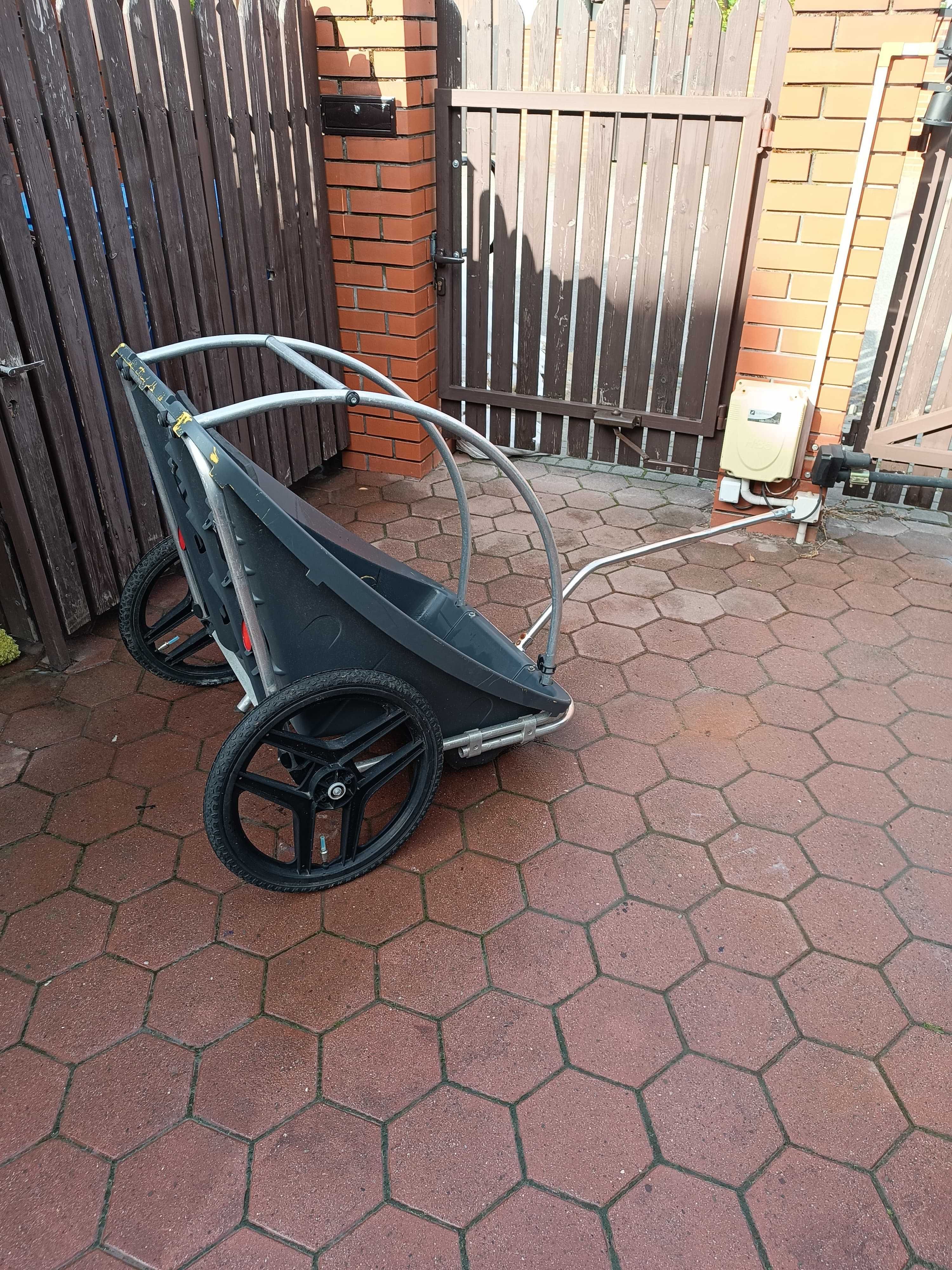 Przyczepka rowerowa riksza do rowera dla dzieci + uchwyt (hak)