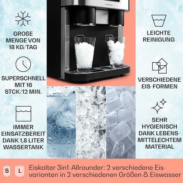 Ледогенератор льодогенератор Klarstein Eiszeit Crush 3в1+дробилка