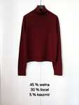 Massimo Dutti wełniany golf bordowy burgund wełna sweter z golfem