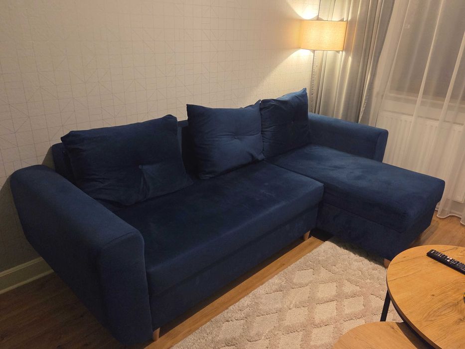 Granatowa kanapa/narożnik