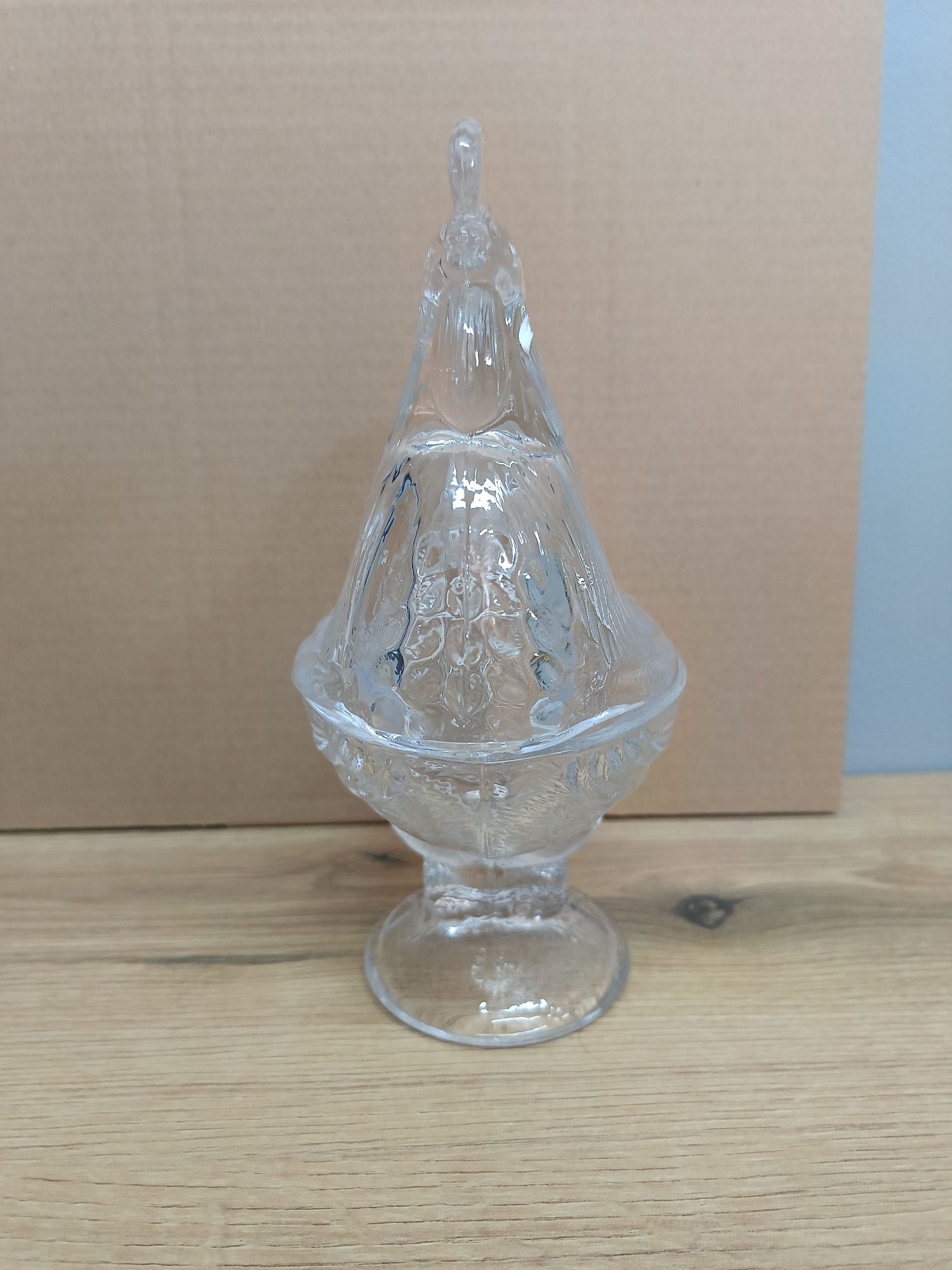 Kogut szklany bombonierka 21 cm