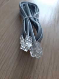 Kabel internetowy telefoniczny 4 PIN z końcówkami 180cm 1,8m szary