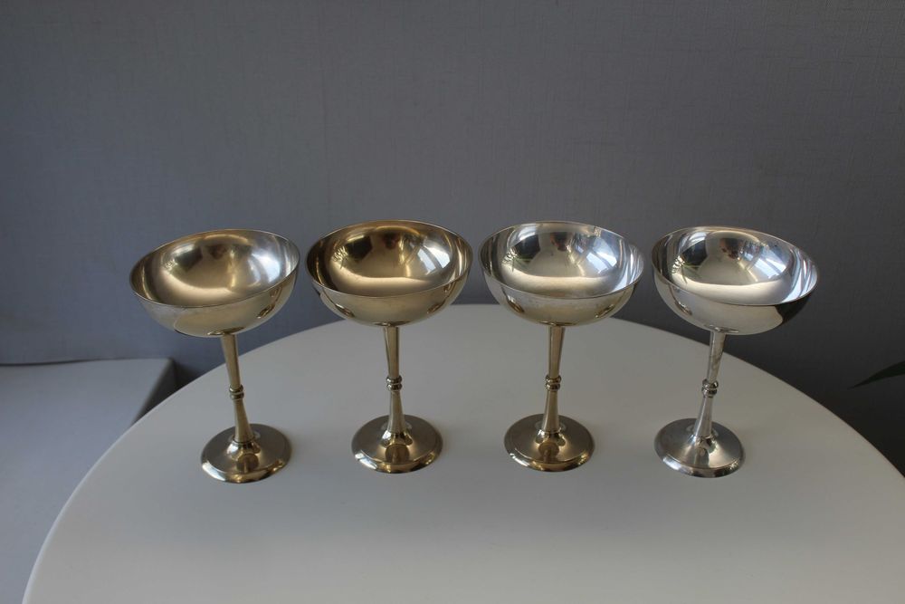 Бокал, креманка, бронза, Англия, клеймо, 4шт