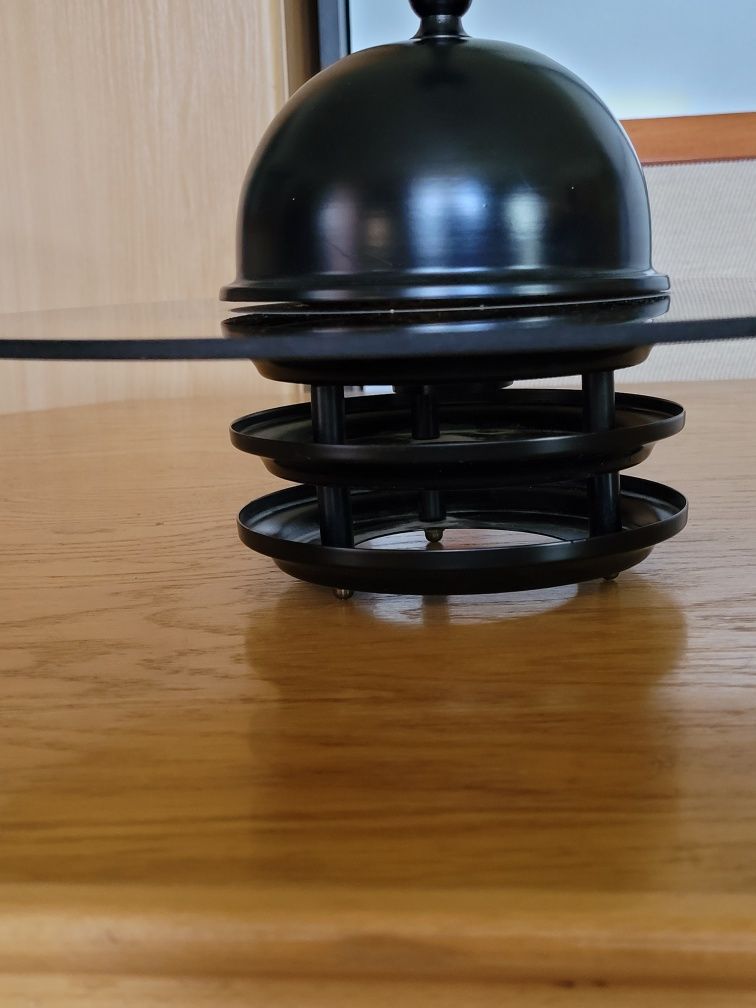 Żyrandol czarny z przyciemnianą szybą