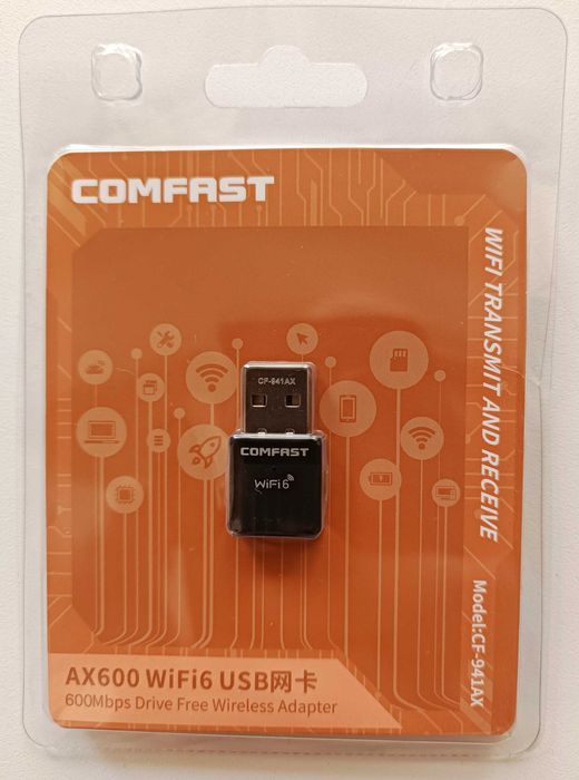 Wi-Fi адаптер COMFAST CF-941AX 600Мbps Wi-Fi 6 для  ПК або ноутбуків