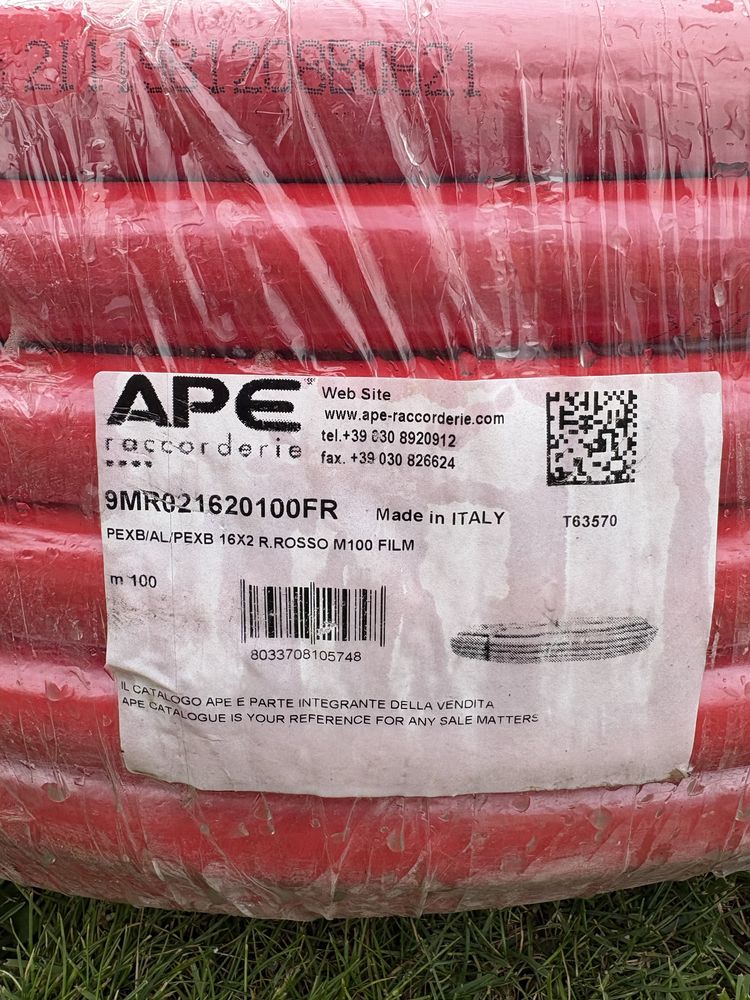 Wąż hydrauliczny APE 16x2 czerwony R.Rosso – 100 metrów, NOWY