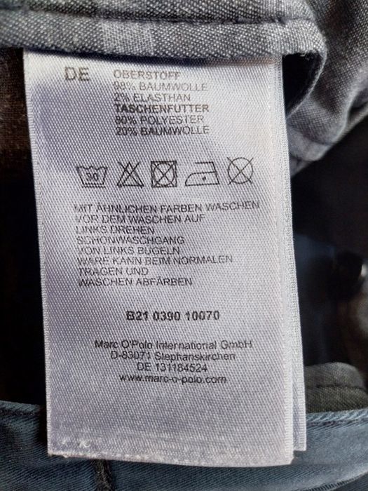 spodnie męskie Marc O'Polo granatowe szer.2x43 cm dł.102 cm nogawka 75