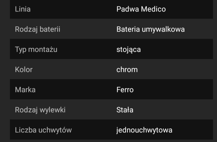 Bateria umywalkowa kran  Ferro