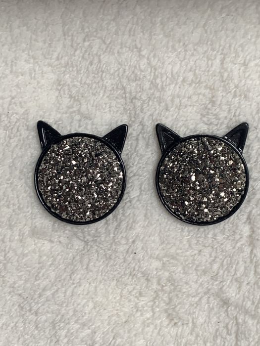 Dwa guziki do Obag Pocket lub Glam czarne koty