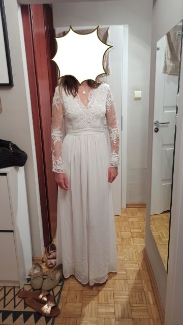 Suknia ślubna /na poprawiny OKAZJA BOHO S-M